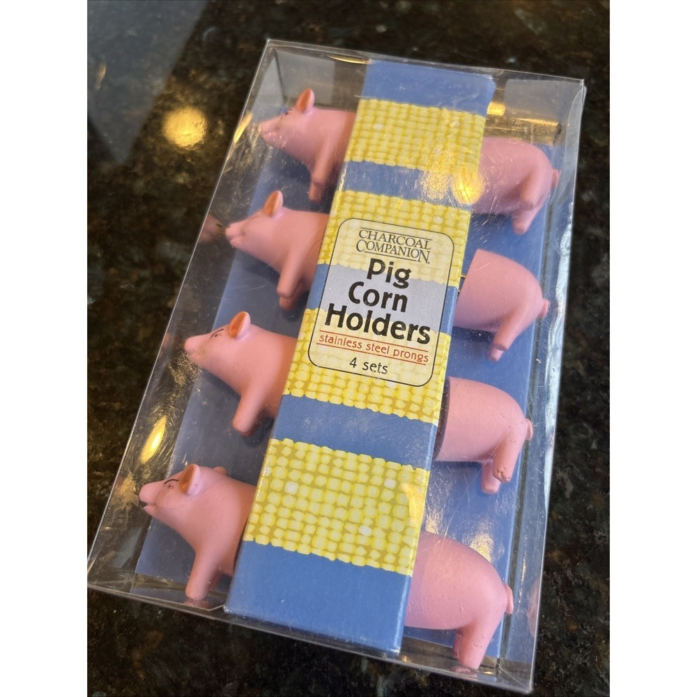 Charcoal Companion Pig Corn Cob Holders 8 Piece Set of 4 Pairs New Great‎ Gift